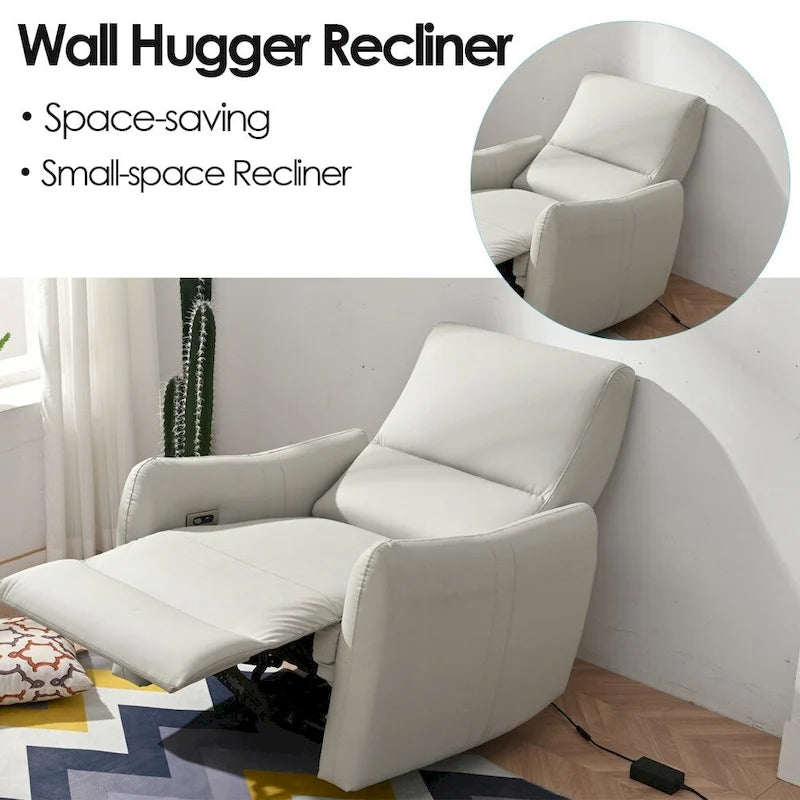 Fauteuil inclinable électrique avec port USB, fauteuil inclinable mural peu encombrant