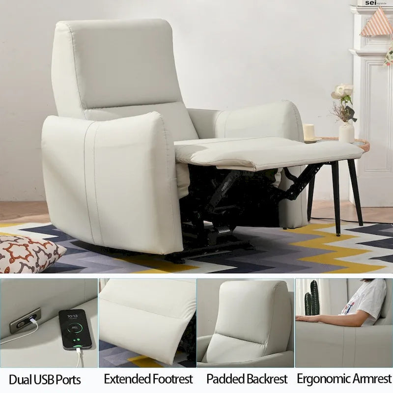 Fauteuil inclinable électrique avec port USB, fauteuil inclinable mural peu encombrant