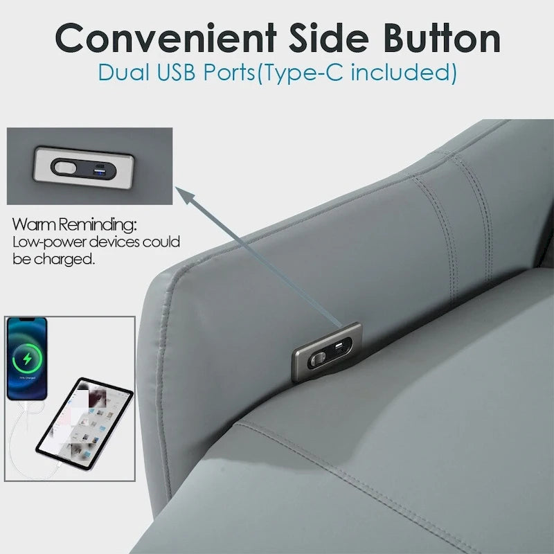 Fauteuil inclinable électrique avec port USB, fauteuil inclinable mural peu encombrant