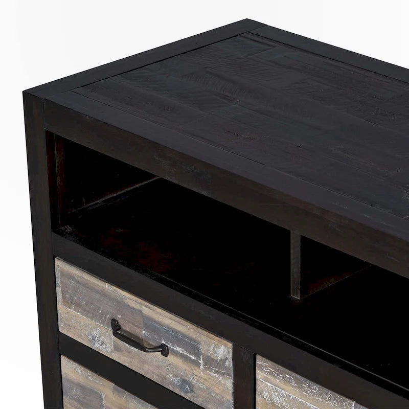 Meuble TV avec 6 tiroirs et 3 étagères