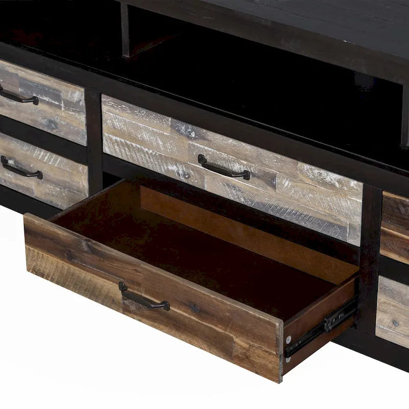 Meuble TV avec 6 tiroirs et 3 étagères