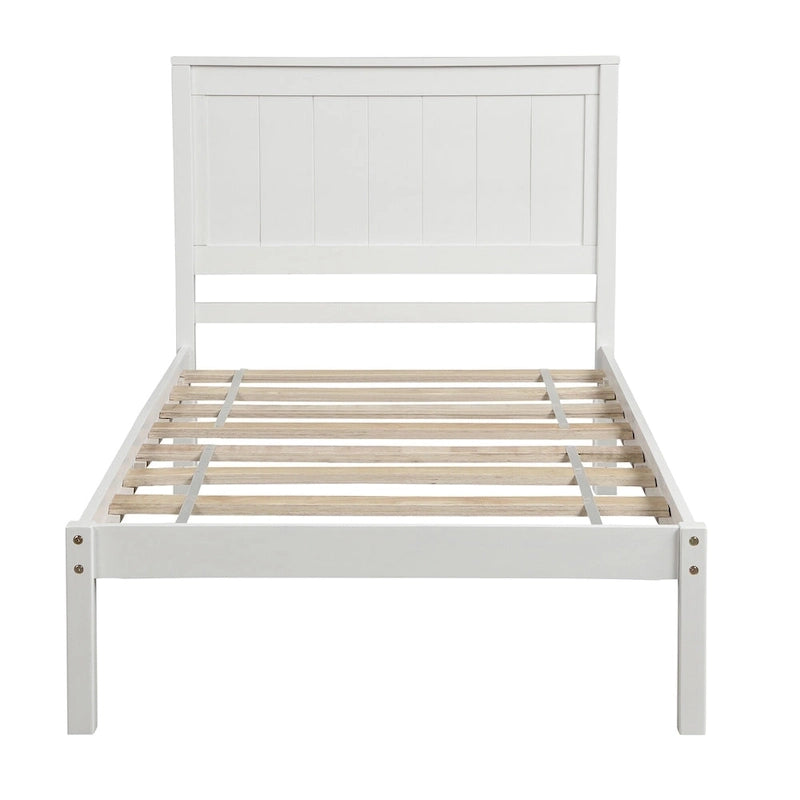Lit plateforme en bois double avec tête de lit classique Rembourré Cadre de lit pour chambre à coucher, aucun sommier tapissier requis, assemblage facile