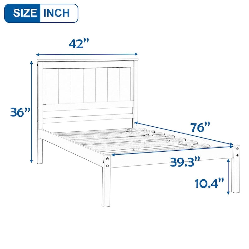 Lit plateforme en bois double avec tête de lit classique Rembourré Cadre de lit pour chambre à coucher, aucun sommier tapissier requis, assemblage facile