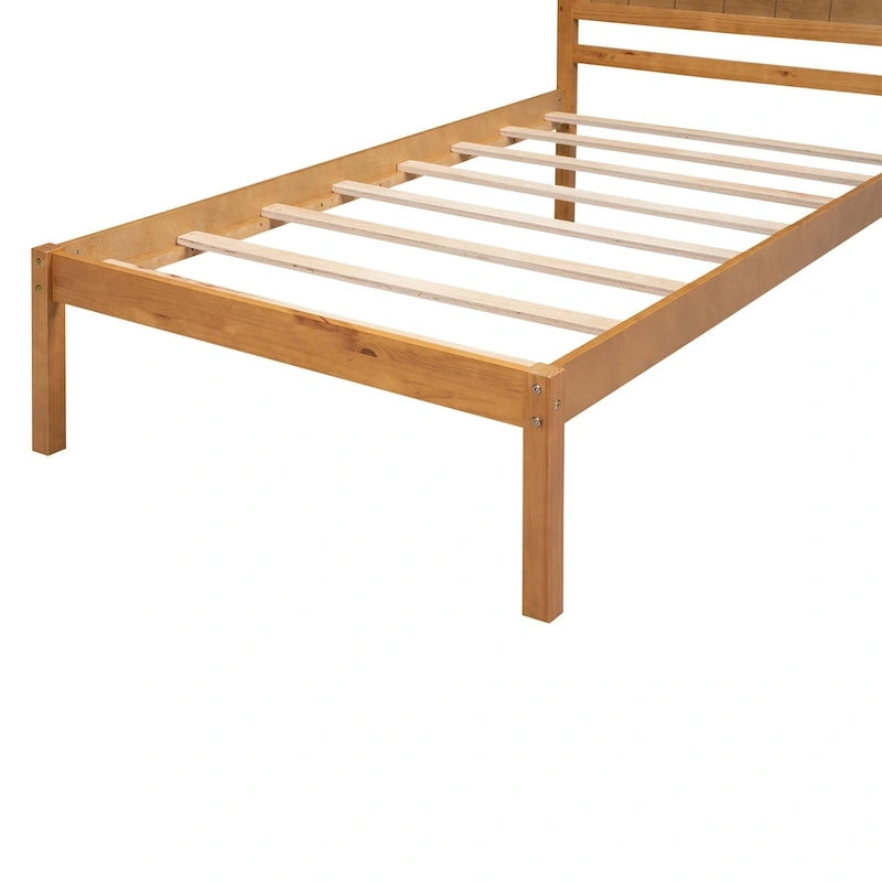 Lit plateforme en bois double avec tête de lit classique Rembourré Cadre de lit pour chambre à coucher, aucun sommier tapissier requis, assemblage facile