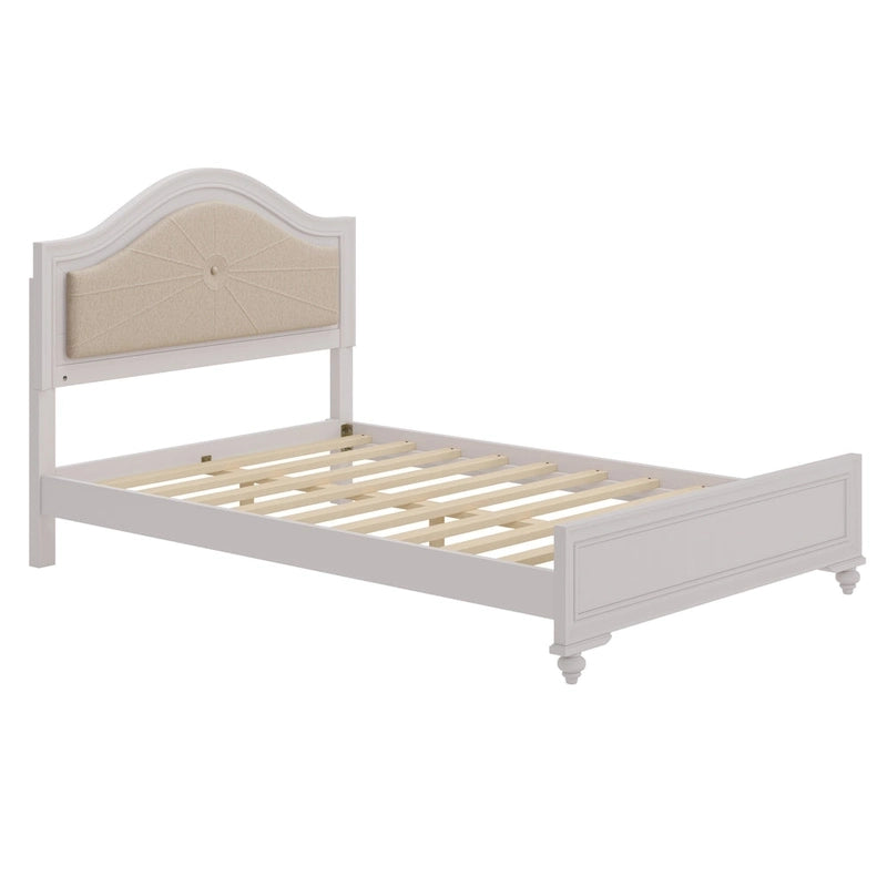 Lit plate-forme capitonné Queen avec éclairage LED réglable