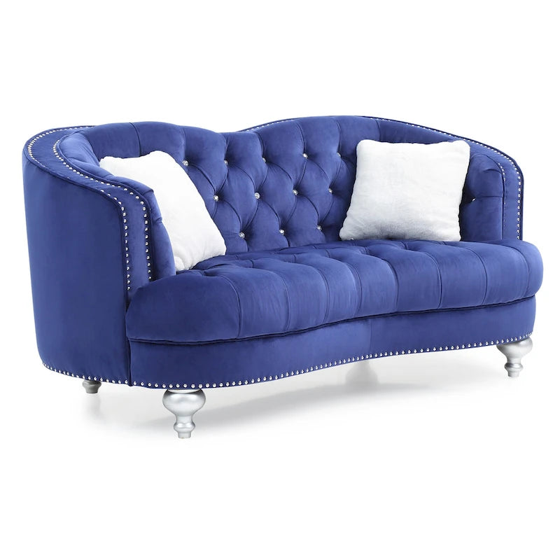 Causeuse traditionnelle bleue