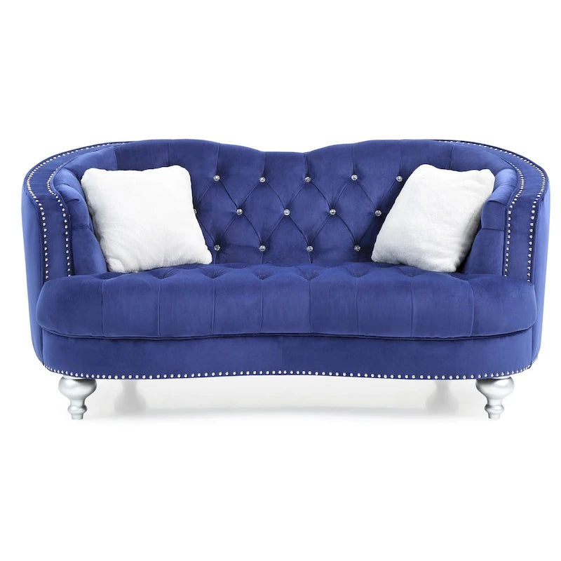 Causeuse traditionnelle bleue