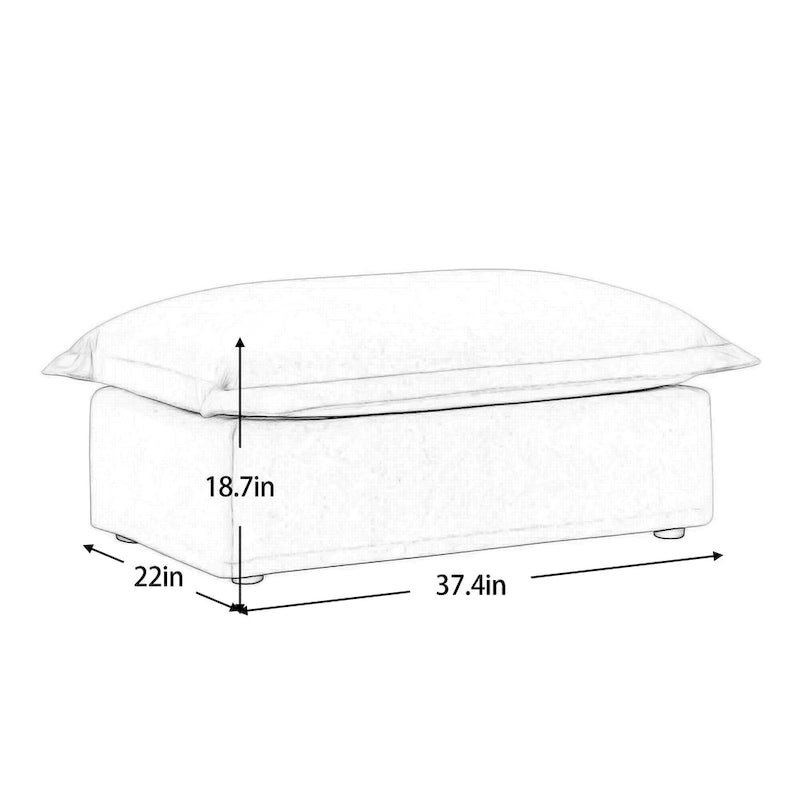 Canapé d'angle en chenille en forme de U de 305 cm avec 3 places, coussins à bord français et coussins moelleux