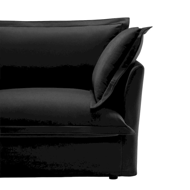 Canapé d'angle en chenille en forme de U de 305 cm avec 3 places, coussins à bord français et coussins moelleux