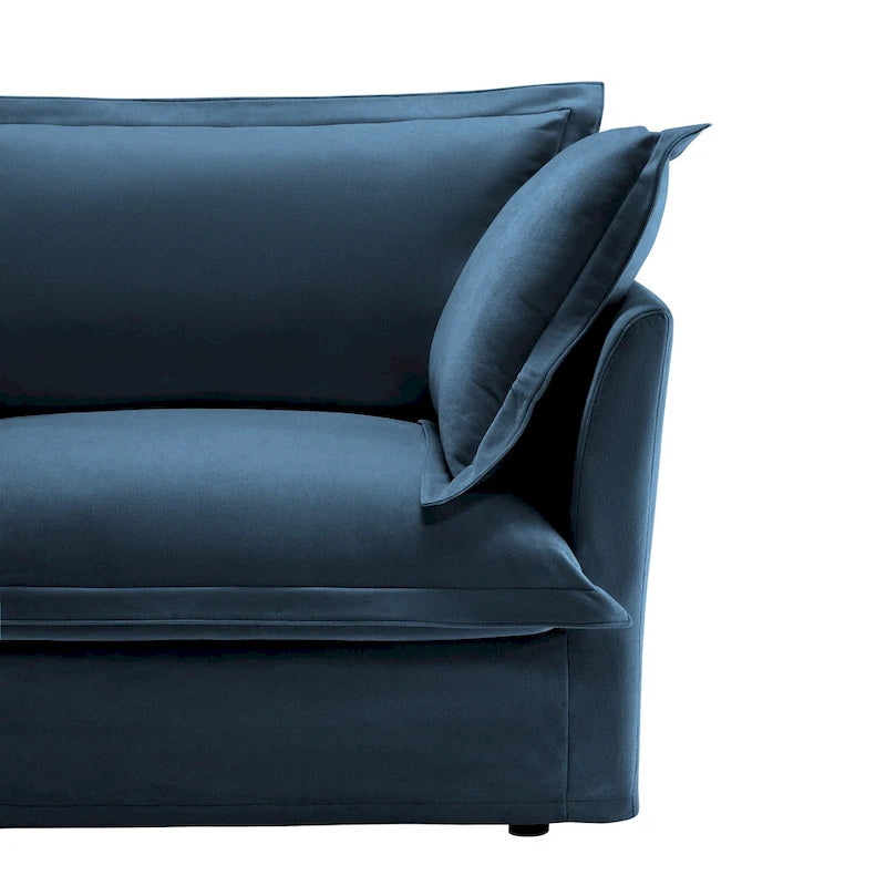 Canapé d'angle en chenille en forme de U de 305 cm avec 3 places, coussins à bord français et coussins moelleux
