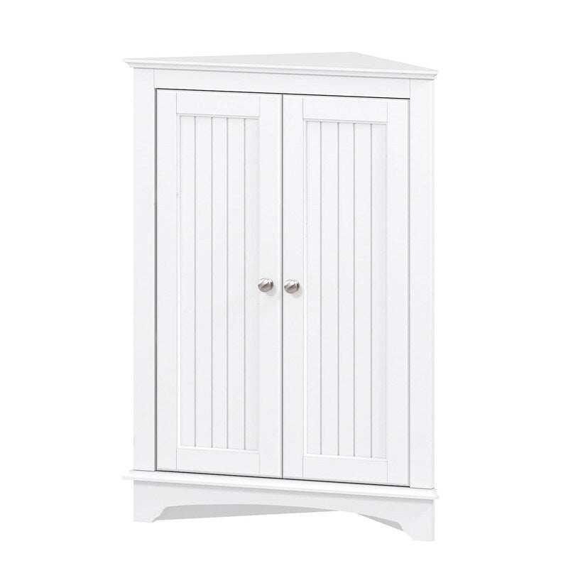 Meuble d'angle bas à deux portes et étagères – 12.4P x 23.62L x 31.89H