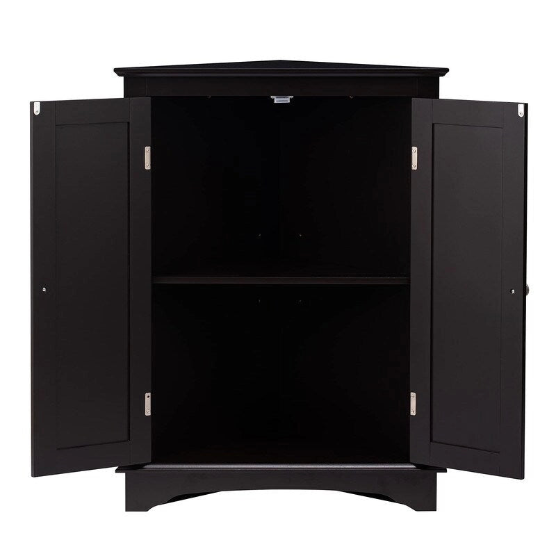 Meuble d'angle bas à deux portes et étagères – 12.4P x 23.62L x 31.89H