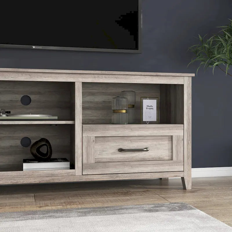 Meuble TV de 70 po avec tiroirs et rangement pour téléviseurs jusqu'à 60 po