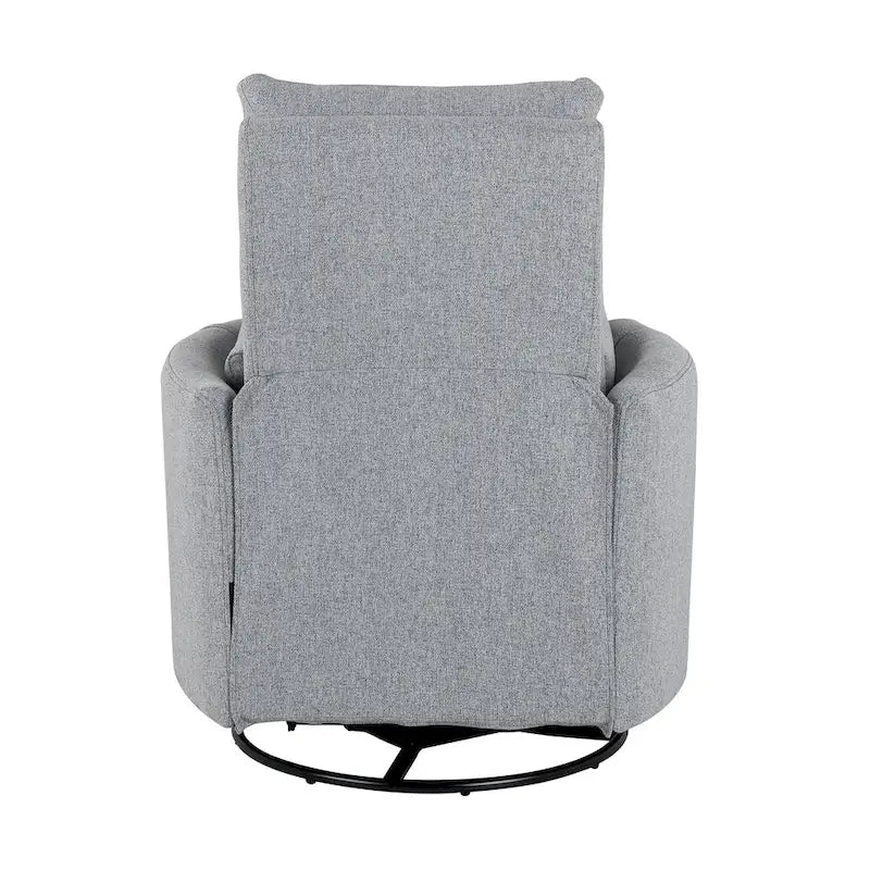 Fauteuil inclinable, pivotant et à bascule capitonné beige avec inclinaison manuelle, pivotement à 360° et deux coussins amovibles