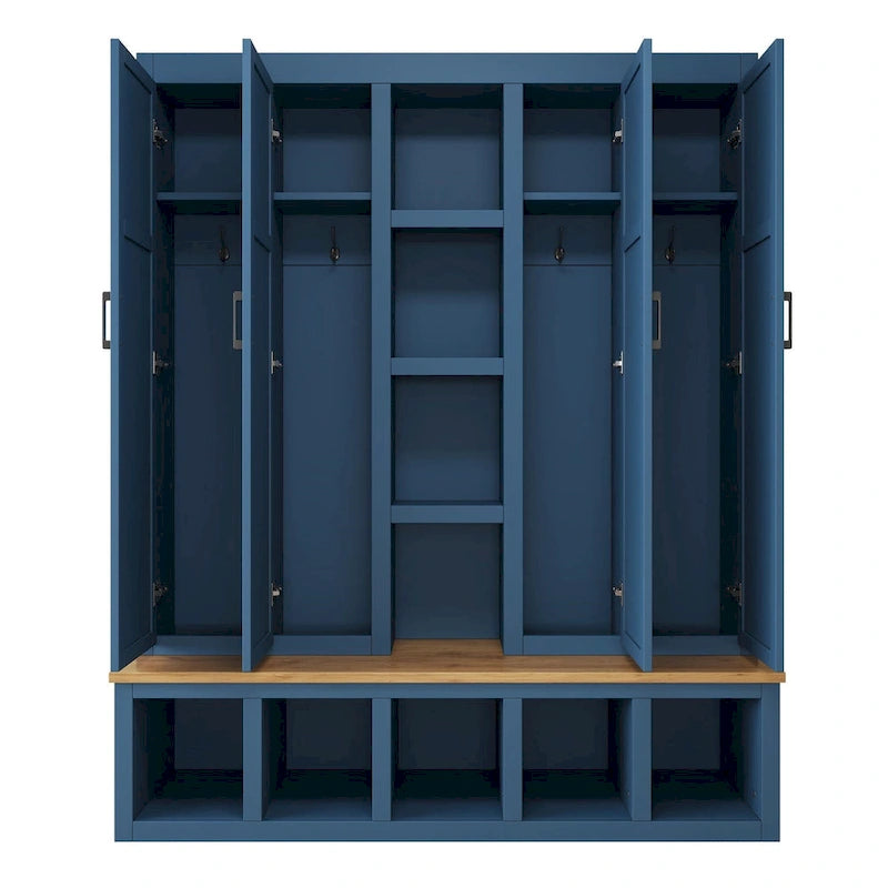 Arbre d'entrée de style ferme 4-en-1 avec banc de vestiaire par