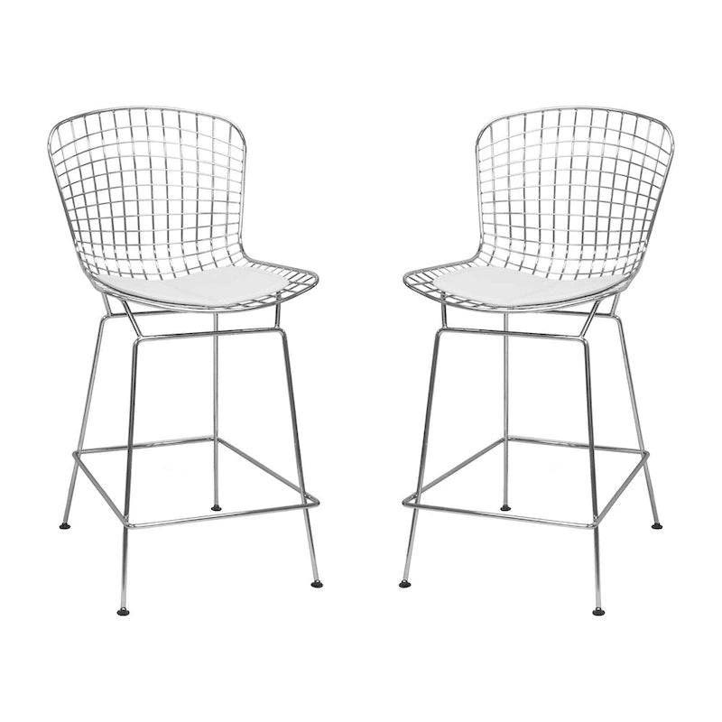 Tabouret de comptoir en fil de chrome du milieu du siècle (Lot de 2) - N/A