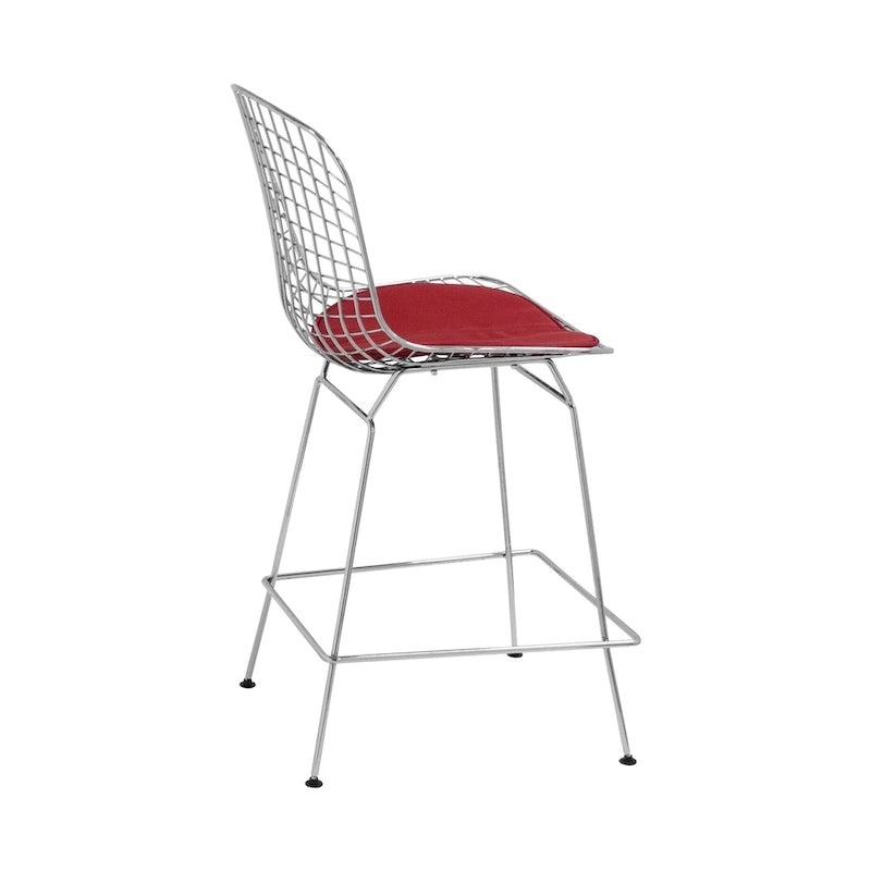 Tabouret de comptoir en fil de chrome du milieu du siècle (Lot de 2) - N/A
