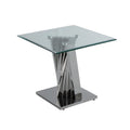 Table d'appoint en verre moderne de qualité supérieure avec base en spirale - Table d'appoint