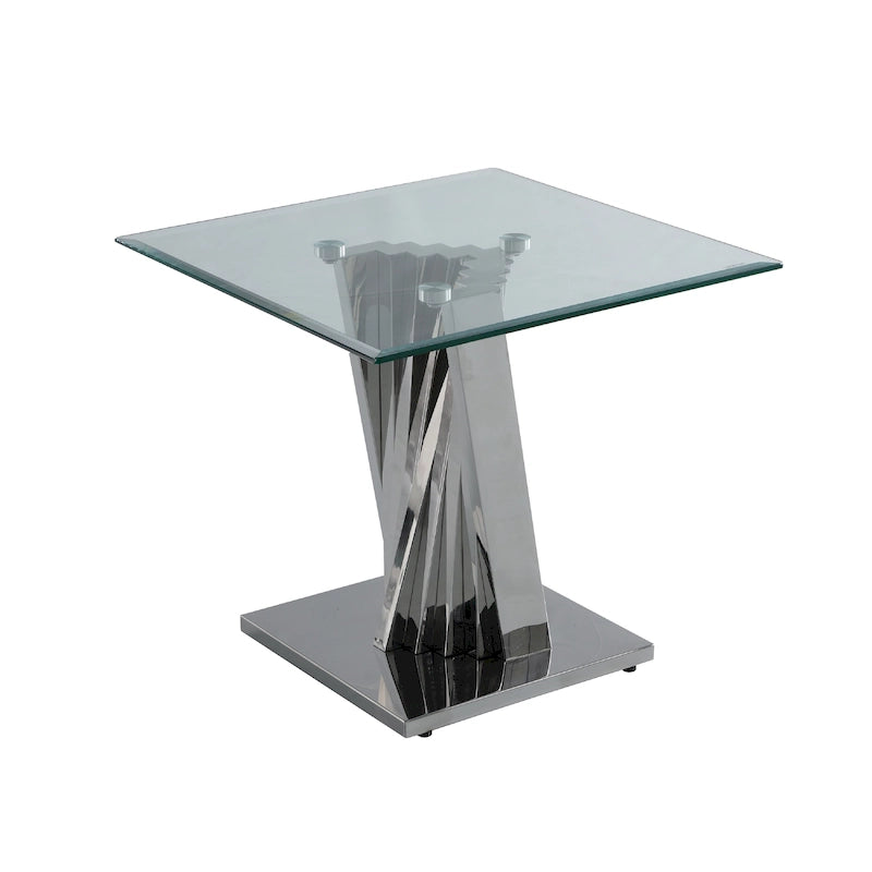 Table d'appoint en verre moderne de qualité supérieure avec base en spirale - Table d'appoint