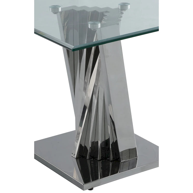 Table d'appoint en verre moderne de qualité supérieure avec base en spirale - Table d'appoint