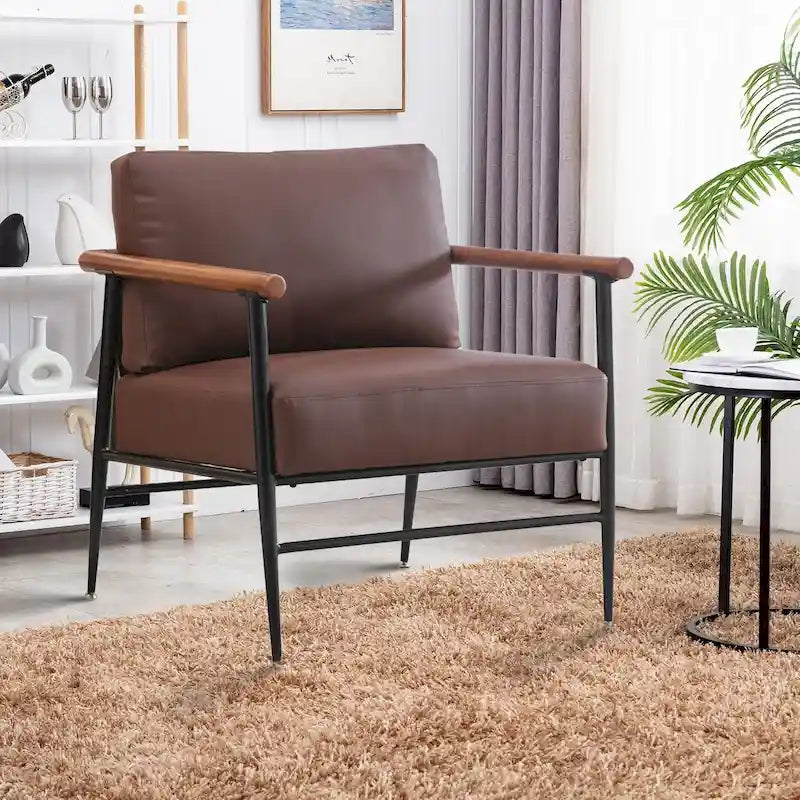 Fauteuil simple et confortable rembourré pour salon