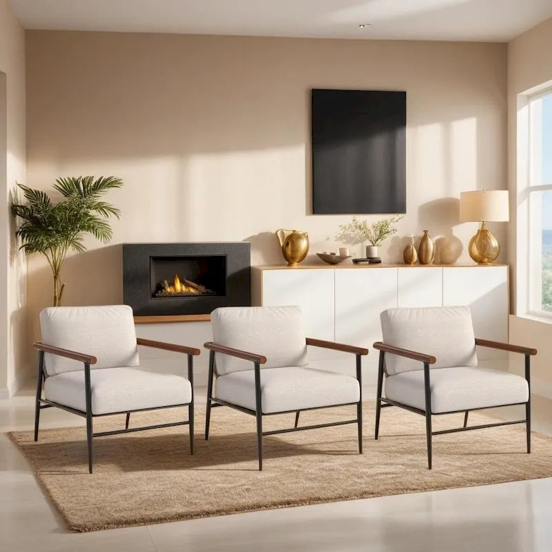 Fauteuil simple et confortable rembourré pour salon