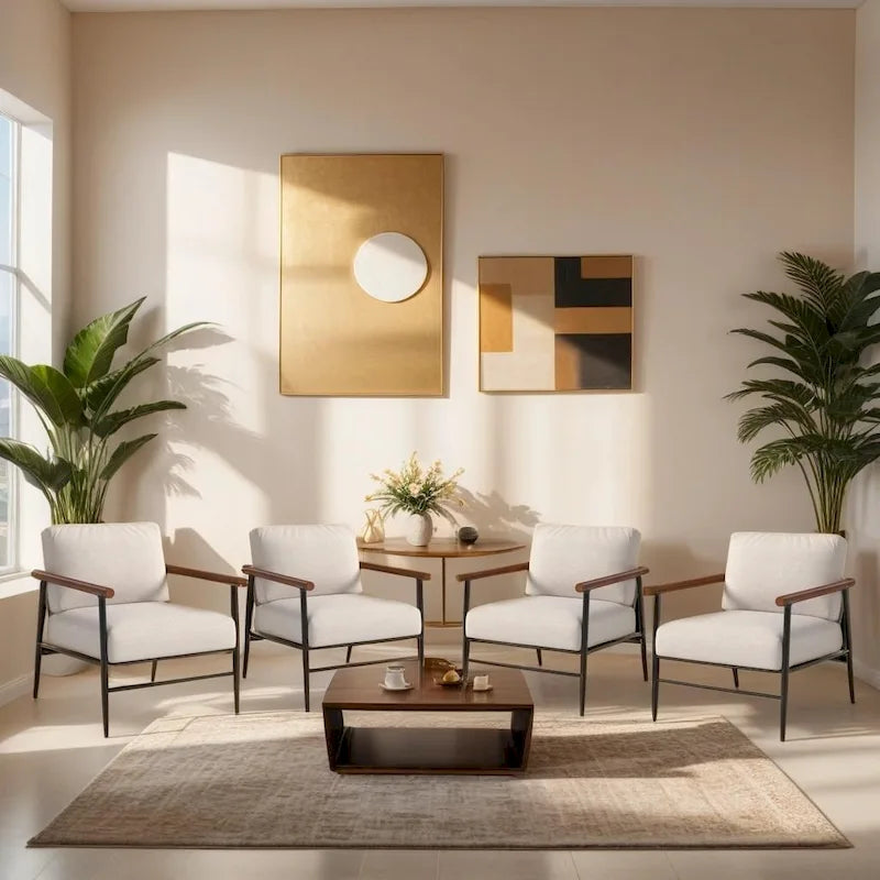 Fauteuil simple et confortable rembourré pour salon