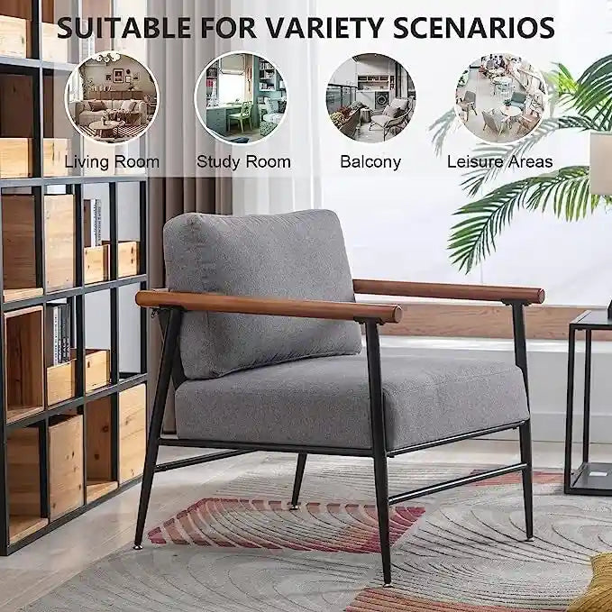 Fauteuil simple et confortable rembourré pour salon
