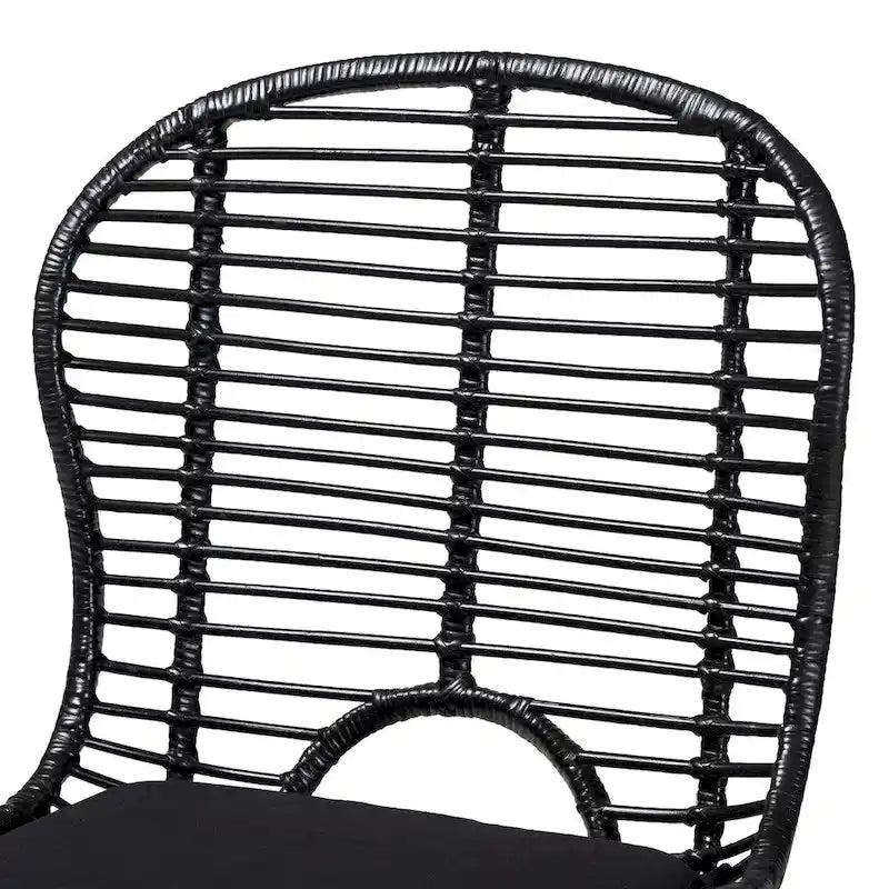 Ensemble de deux chaises en rotin et métal de style bohème moderne