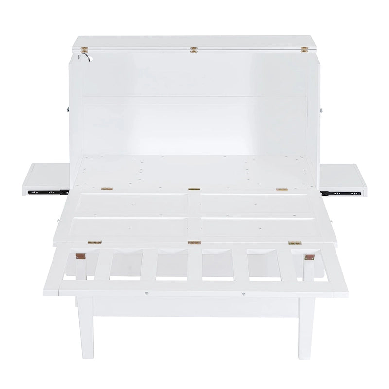 Lit escamotable format double avec bureau et port USB