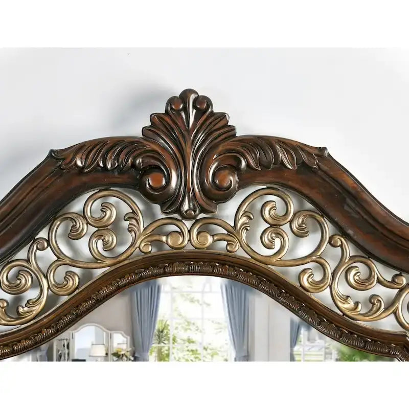 Lit à panneaux sculptés traditionnel marron de Furniture of America