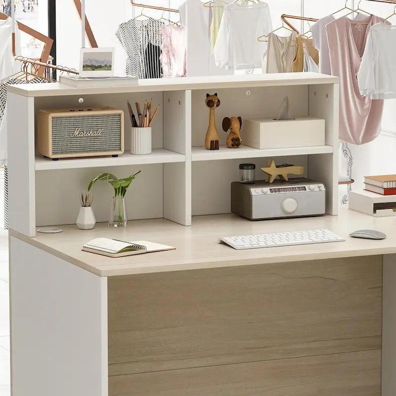 Bureau de réception en bois Peninsula, bureau de travail, secrétaire