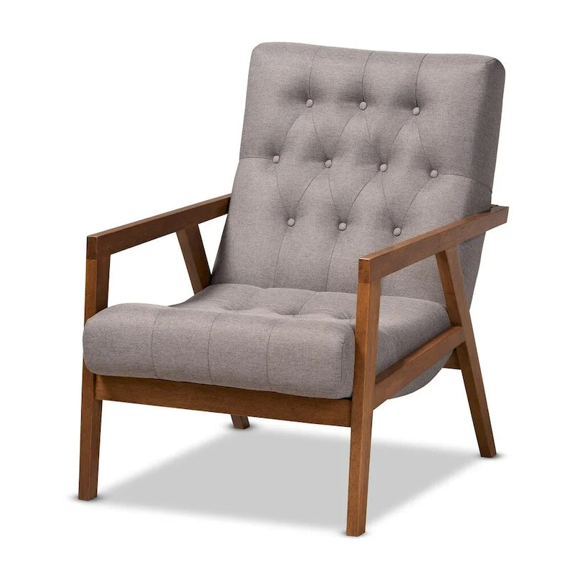 Ensemble fauteuil et repose-pieds rembourrés
