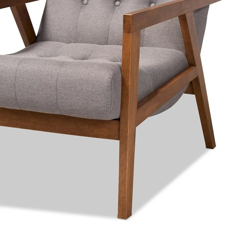 Ensemble fauteuil et repose-pieds rembourrés
