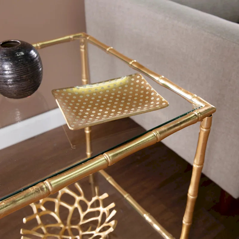 Table d'appoint avec plateau en verre
