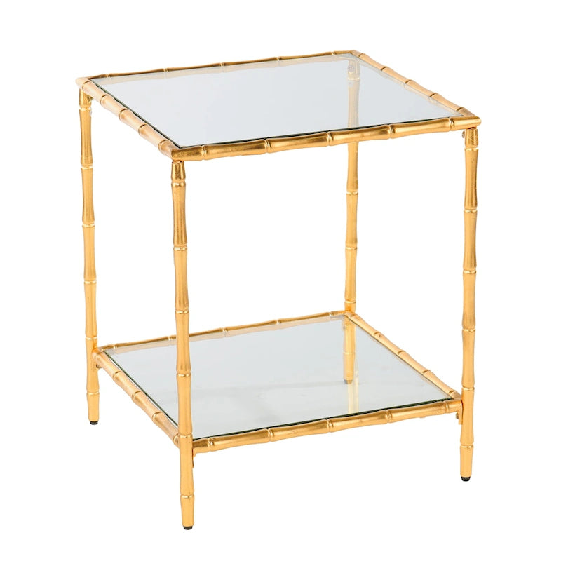 Table d'appoint avec plateau en verre