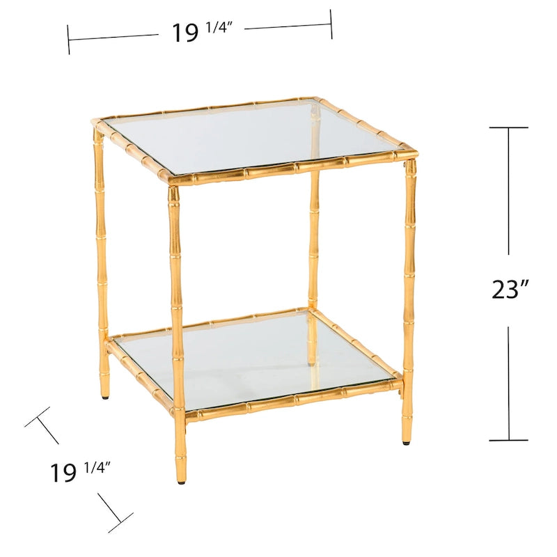 Table d'appoint avec plateau en verre