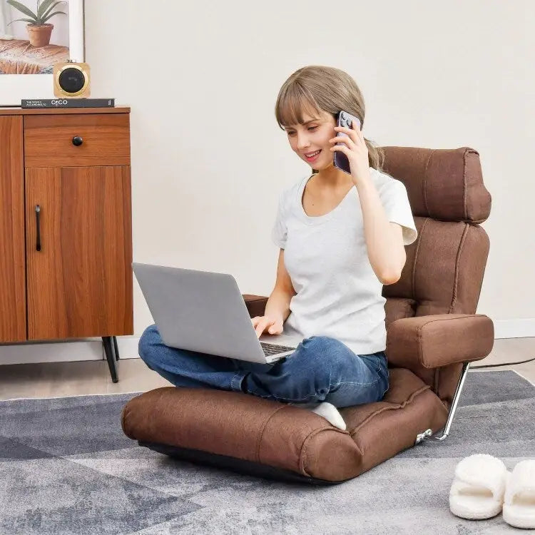 Fauteuil canapé pliant réglable avec dossier inclinable en 6 positions – 80 x 72,4 x 75 cm