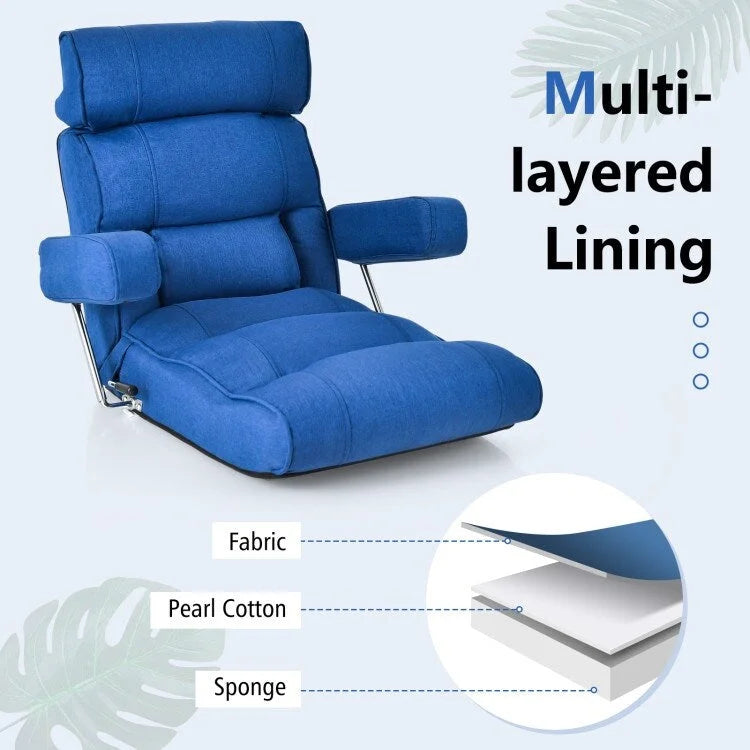 Fauteuil canapé pliant réglable avec dossier inclinable en 6 positions – 80 x 72,4 x 75 cm