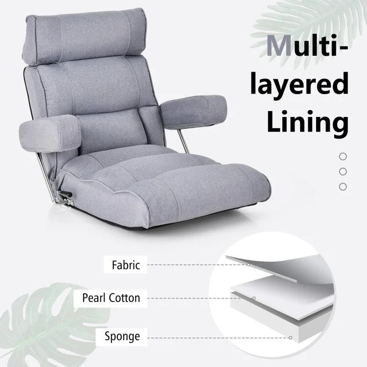 Fauteuil canapé pliant réglable avec dossier inclinable en 6 positions – 80 x 72,4 x 75 cm