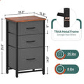 Night Stand Bedside Table with 3 Storage Drawers