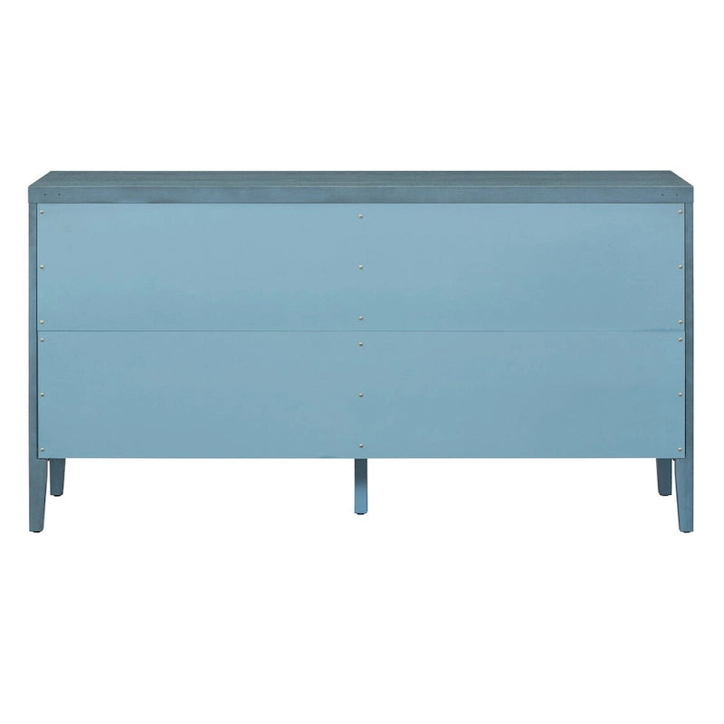 Buffet rétro avec portes et motifs à rainures circulaires - N/A