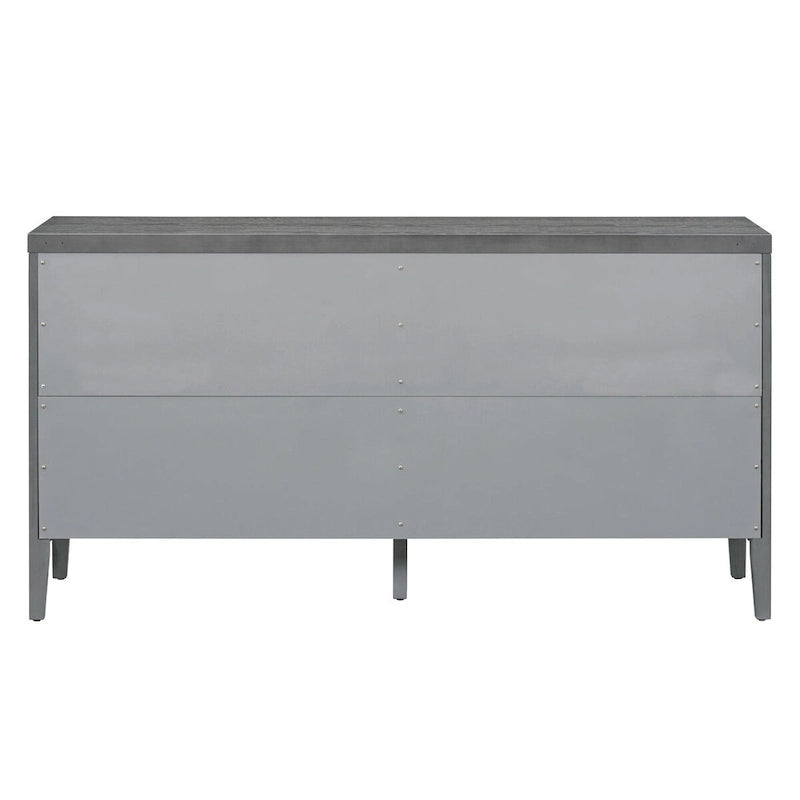 Buffet rétro avec portes et motifs à rainures circulaires - N/A