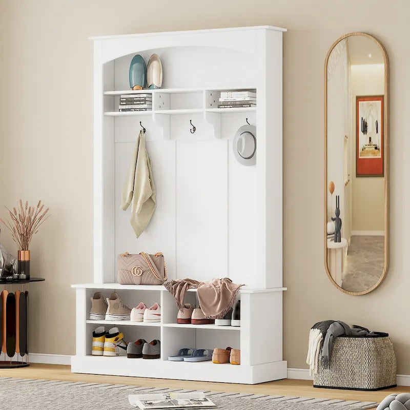 Meuble d'entrée avec banc et rangement à chaussures