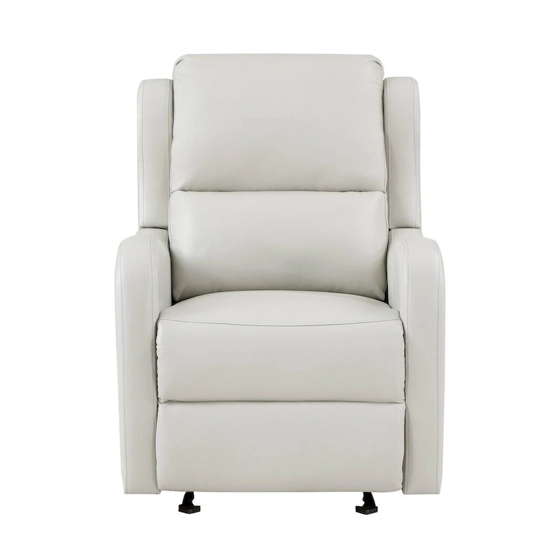 Fauteuil inclinable manuel planeur 39 pouces, en similicuir blanc cassé