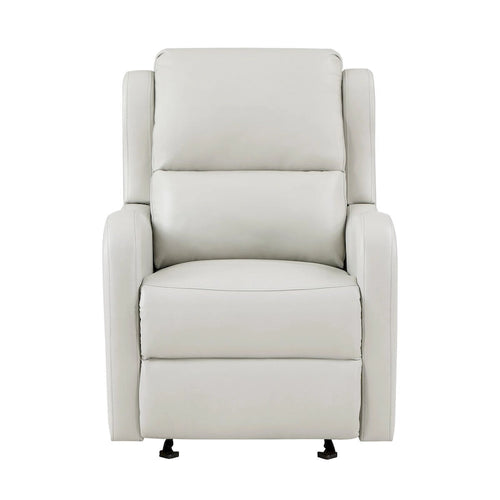 Fauteuil inclinable manuel planeur 39 pouces, en similicuir blanc cassé