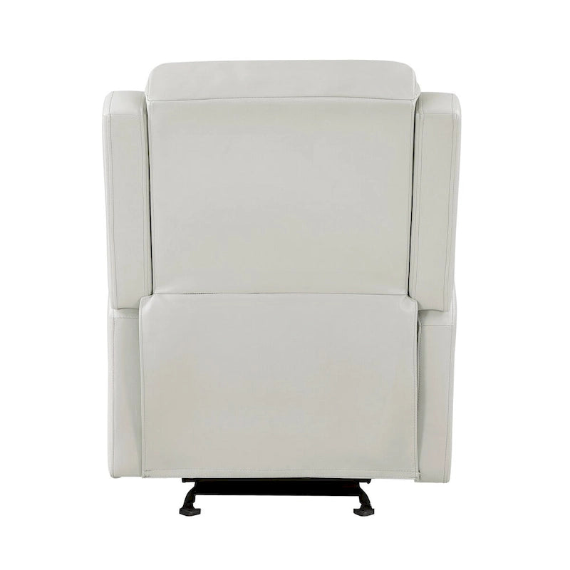 Fauteuil inclinable manuel planeur 39 pouces, en similicuir blanc cassé