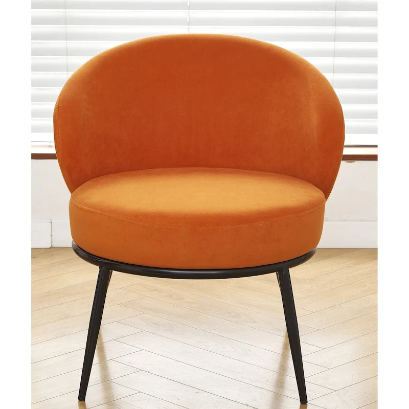 Fauteuil d'appoint de salon en velours, style milieu de siècle