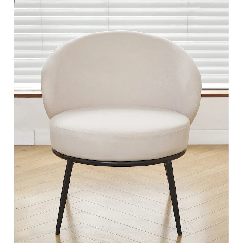 Fauteuil d'appoint de salon en velours, style milieu de siècle