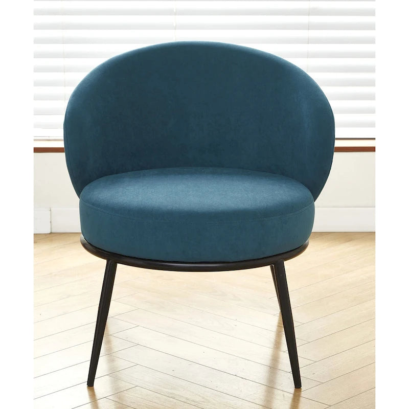 Fauteuil d'appoint de salon en velours, style milieu de siècle